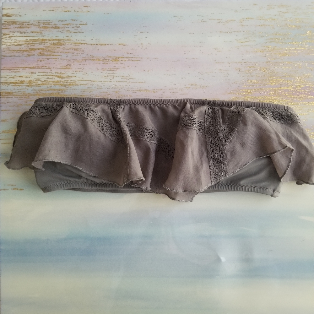 VS Pink Olive Bandeau bikini Top flowy sz Large